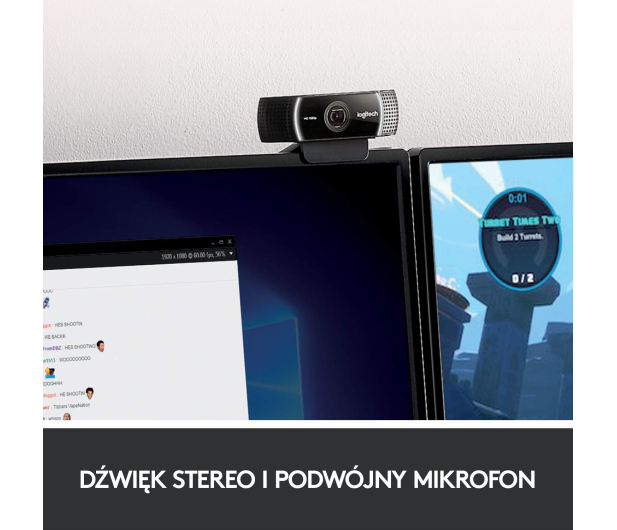 LOGITECH C922 Pro Strea m Webcam 960-001088 - 326684 - zdjęcie 10